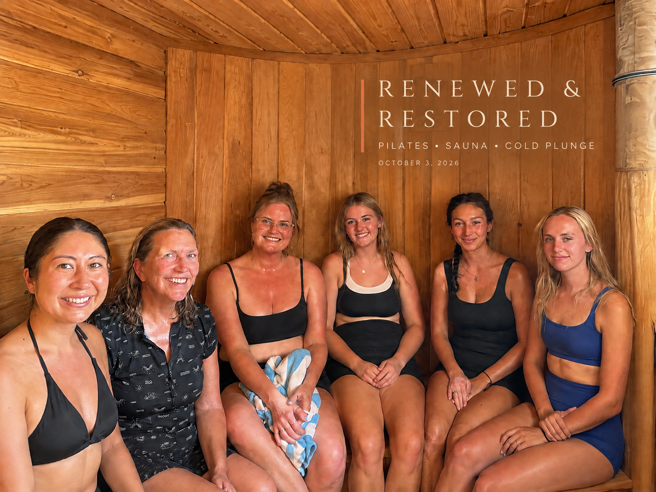 Renewed & Restored community enjoying sauna and cold plunge